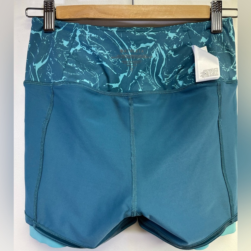 ATHLETA, Ace Printed Tennis Skort 13.5", Teal Marble, Size X-Small - Picture 4 of 11